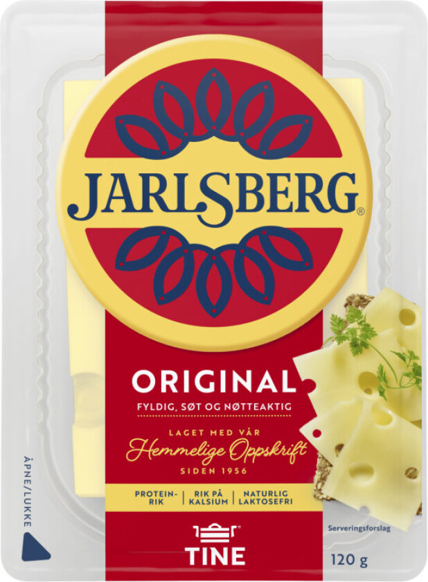 Jarlsberg 27% skivet 120g Tine