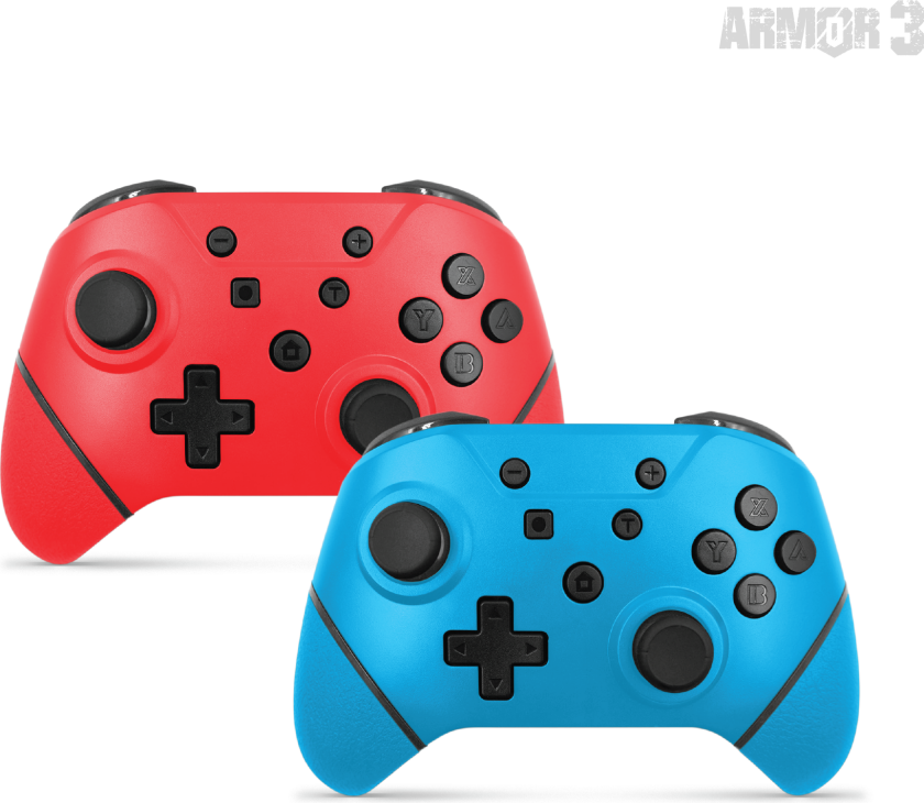 Nuchamp Wireless Controller - Switch/Oled (2in1 Pack) (Black, Red)