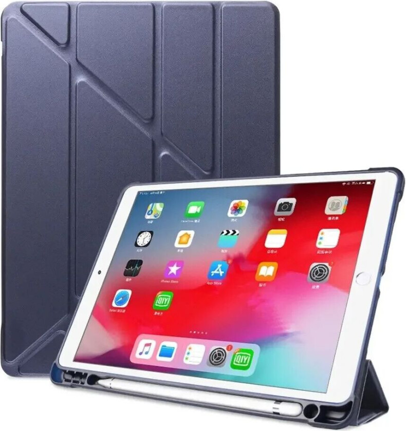 iPad 10.2" (2021 / 2020 / 2019) / iPad Pro 10.5 / iPad Air (2019) Deksel - Fleksibel Origami Deksel - Mørke Blå