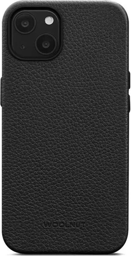 iPhone 13 WOOLNUT Ekte Skinn Deksel - MagSafe Kompatibel - Svart