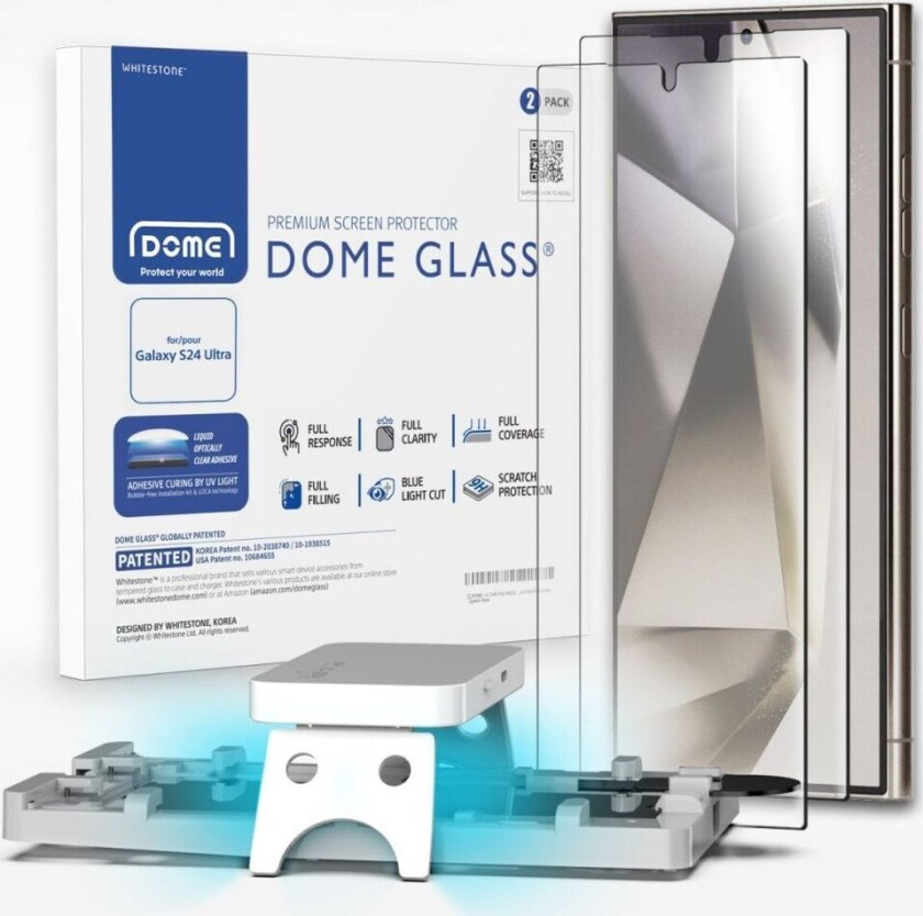 Whitestone Dome  Galaxy S24 Ultra Skjermbeskytter Dome Glass 2-pakning