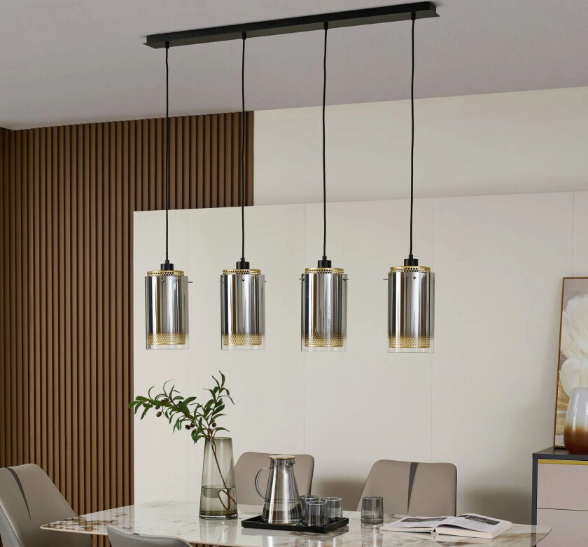 Sterzy hengelampe, glass, 4 lyskilder