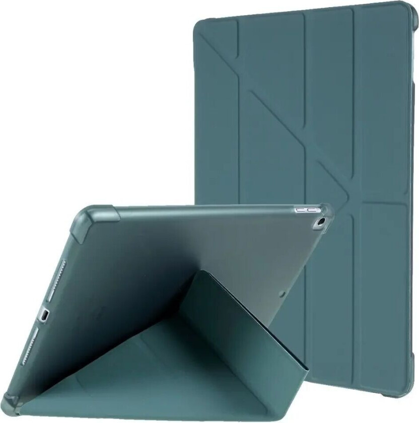 iPad 10.2" (2021 / 2020 / 2019) / iPad Pro 10.5 / iPad Air (2019) Deksel - Fleksibel Origami Deksel - Mørk Grønn