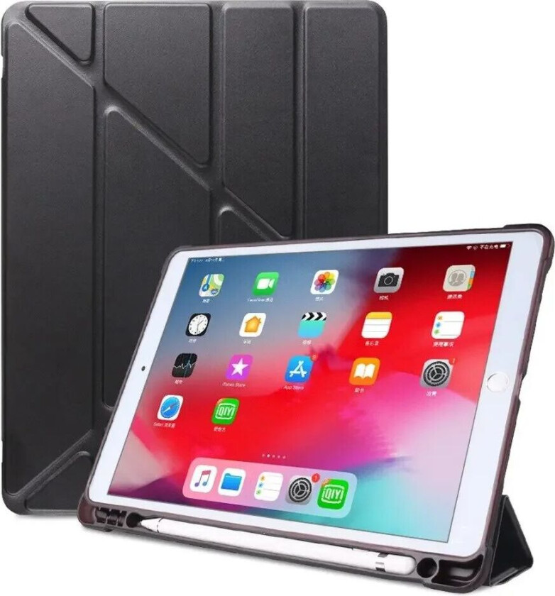 iPad 10.2" (2021 / 2020 / 2019) / iPad Pro 10.5 / iPad Air (2019) Deksel - Fleksibel Origami Deksel - Svart