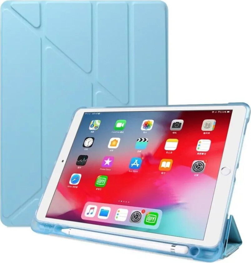 iPad 10.2" (2021 / 2020 / 2019) / iPad Pro 10.5 / iPad Air (2019) Deksel - Fleksibel Origami Deksel - Lyse Blå