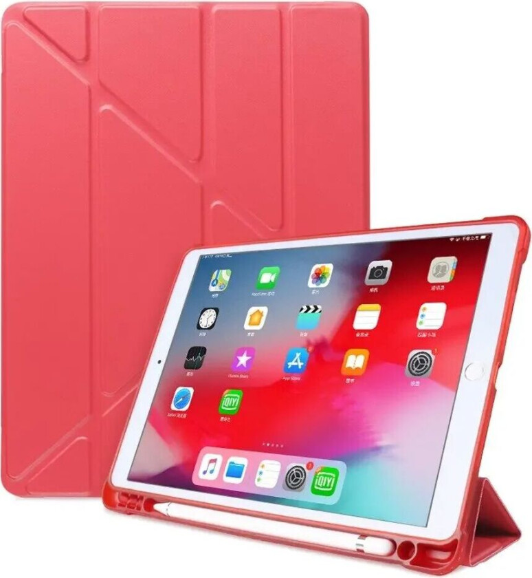 iPad 10.2" (2021 / 2020 / 2019) / iPad Pro 10.5 / iPad Air (2019) Deksel - Fleksibel Origami Deksel - Rød