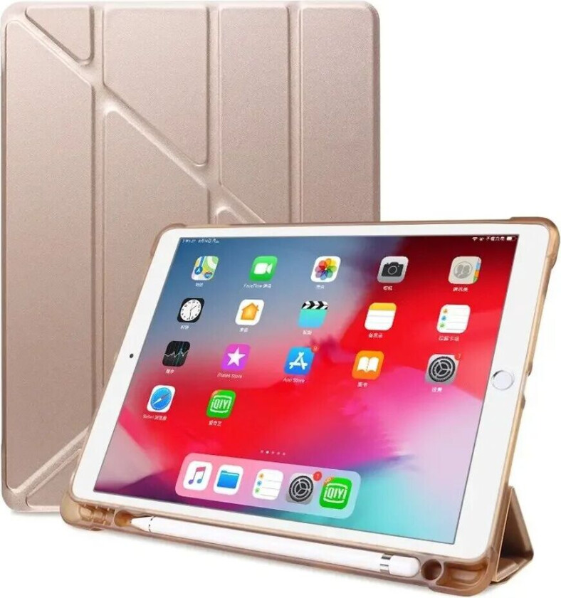 iPad 10.2" (2021 / 2020 / 2019) / iPad Pro 10.5 / iPad Air (2019) Deksel - Fleksibel Origami Deksel - Gull