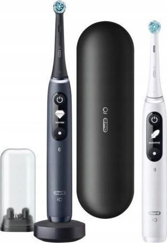 Oral-B iO Series 7 DUO - Elektrisk tannbørstesett - Sort Onyx og Hvit - 2 stk.