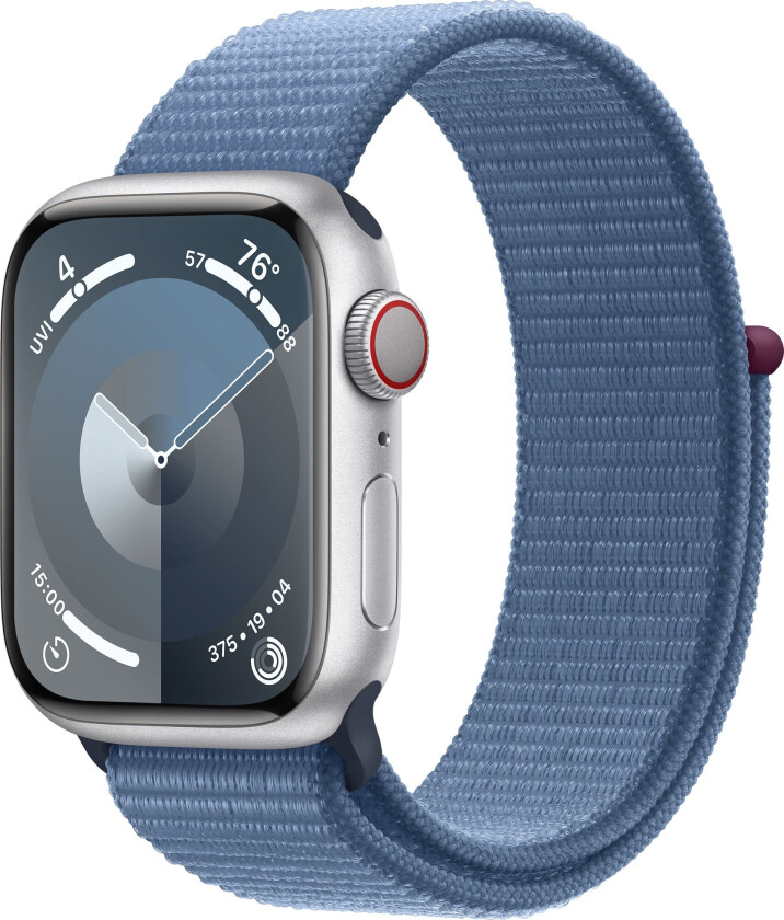 Watch Series 9 GPS + Cellular 41mm - Silver Aluminium Case with Winter Blue Sport Loop