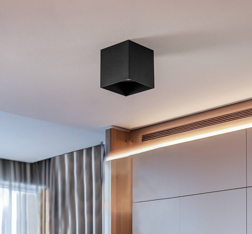 Downlight Cobble, kantet form, svart