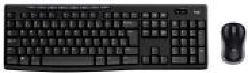 MK270 tastatur Mus inkludert RF kabel-fri Nordisk Sort