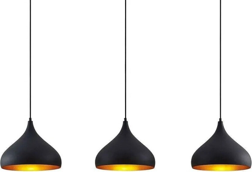 Elamira hengelampe, 3 lyskilder, svart