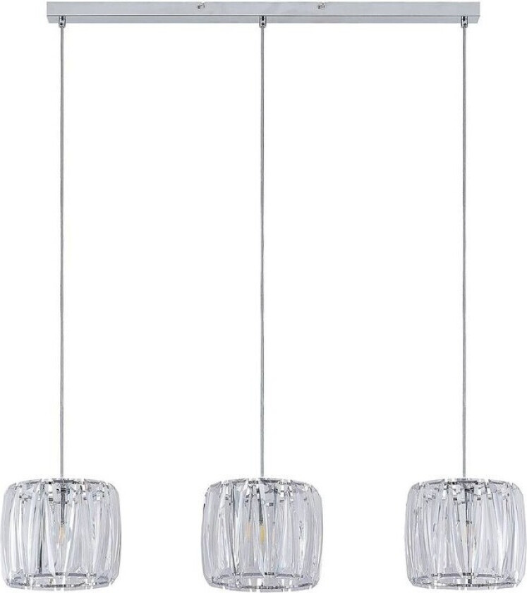 Sofia lampe i bjelkeform 3 lys, klar/krom