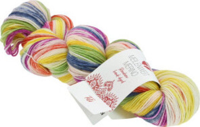 Meilenweit 100 Merino håndfarget Rainbow Garn 7001