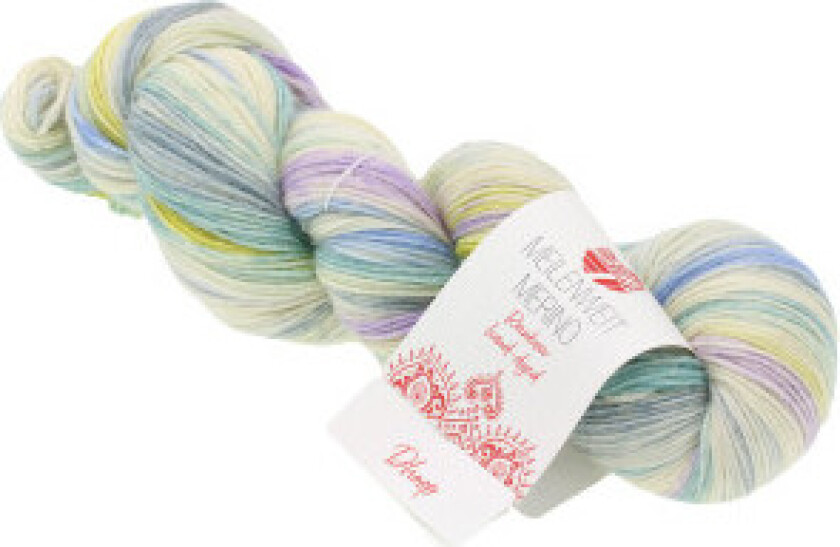 Meilenweit 100 Merino håndfarget Rainbow Garn 7009