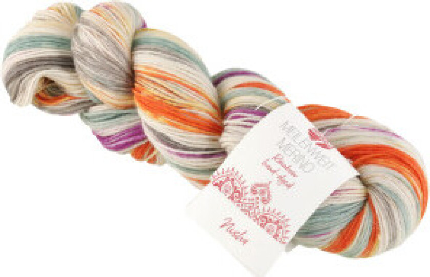 Meilenweit 100 Merino håndfarget Rainbow Garn 7015