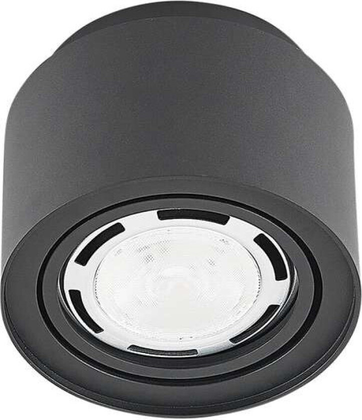 Talima LED-taklampe, rund, svart