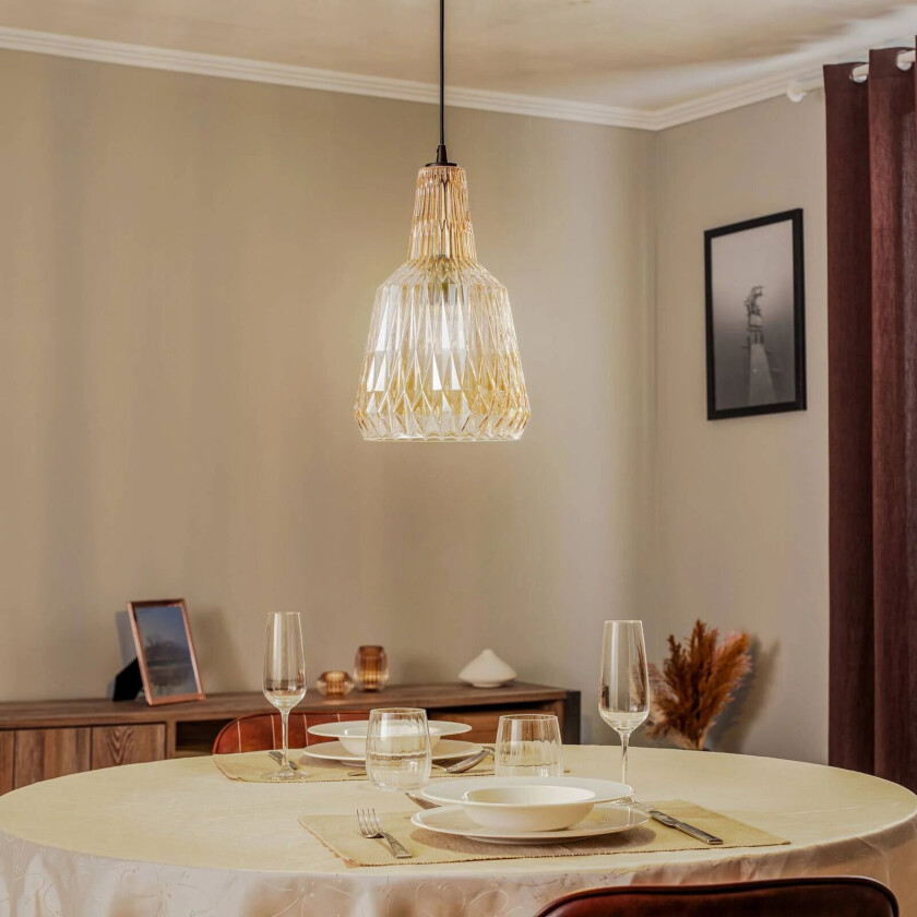 Belarion hengelampe, rav, 1lk, glass