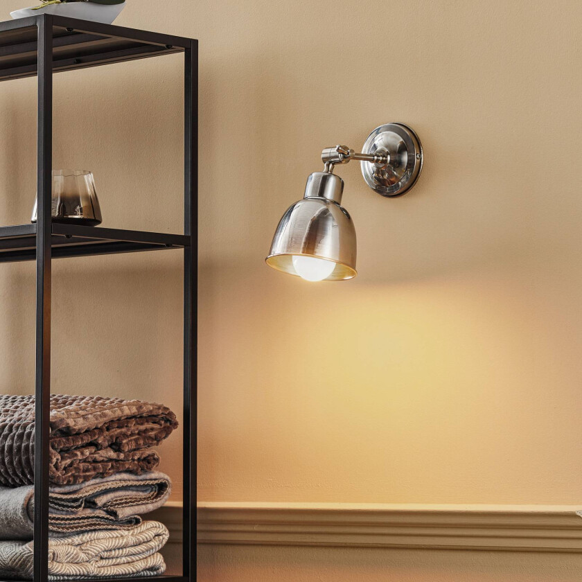 Vegglampe Emoti, 1 lyskilde, krom