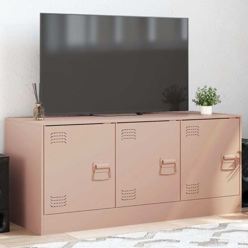 TV-benk rosa 99x39x44 cm stål