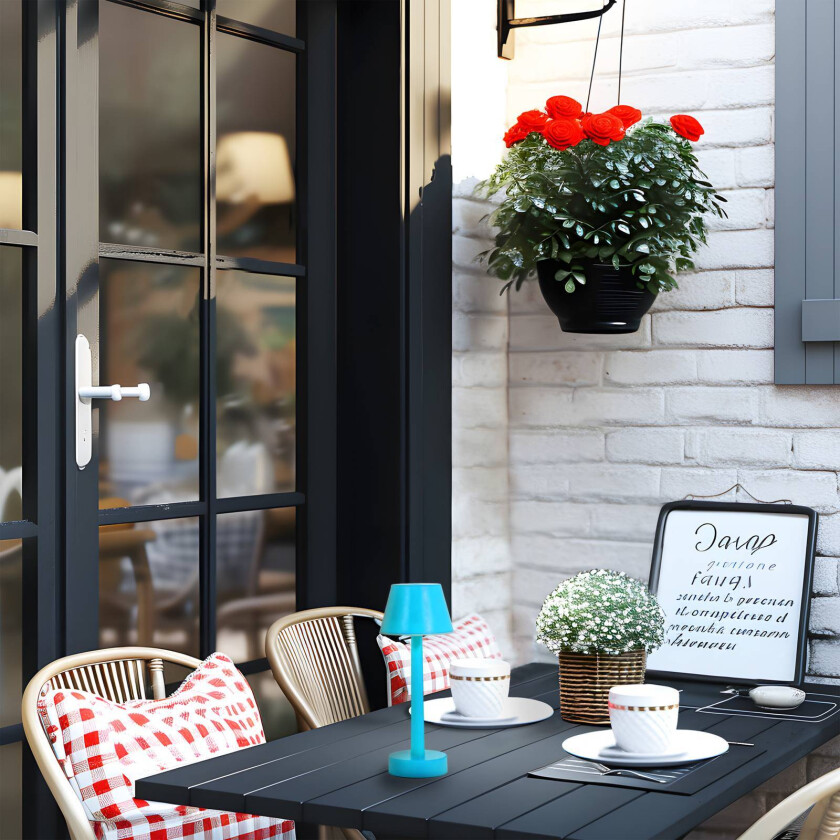 oppladbar LED-lampe Gaja, blå, USB, IP44, RGBW