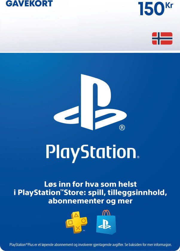 PlayStation Store PSN gavekort 150 NOK