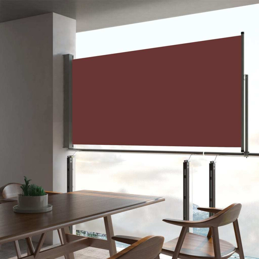 Bilde av Uttrekkbar sidemarkise 80x300 cm - brun