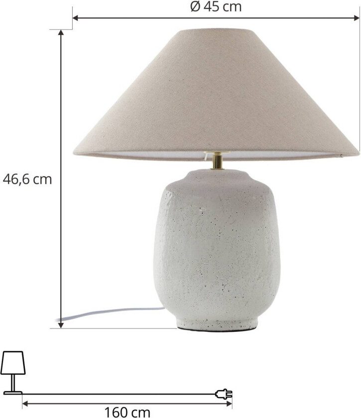 Thalorin bordlampe, høyde 47 cm