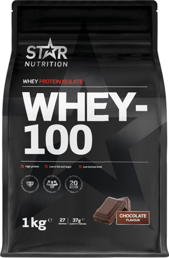 Star Nutrition Whey 100, myseproteinisolat CHOKLAD