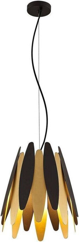 Lounit hengelampe, svart-gull, 1 lyskilde