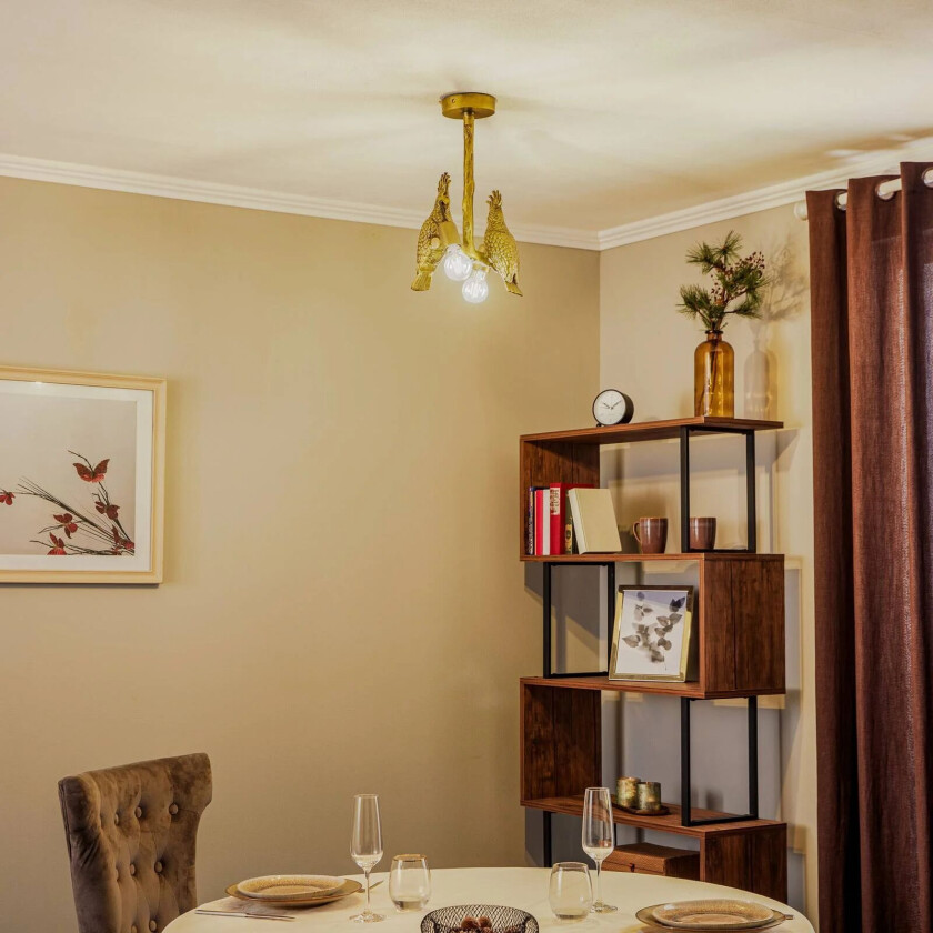 Nirvathia taklampe papegøyer metall