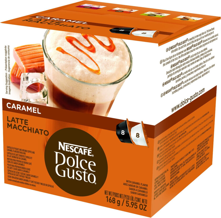 Kaffekapsler Nescafé Dolce Gusto 24191 Latte Macchiato (16 uds) Karamellfarget