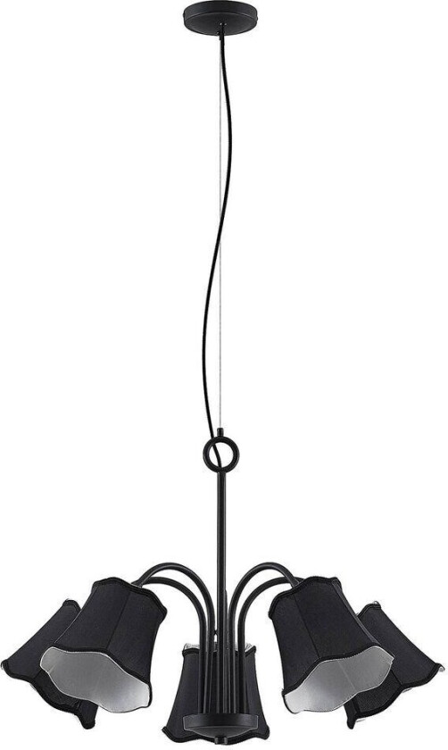 Binta hengelampe, 5 lyskilder, svart
