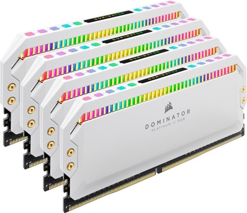 Dominator Platinum RGB DDR4-3200 - 64GB - CL16 - Quad Channel (4 stk) - Intel XMP - Hvit med RGB