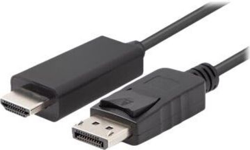 Displayport Til Hdmi Kabel Fhd - Svart - 3m