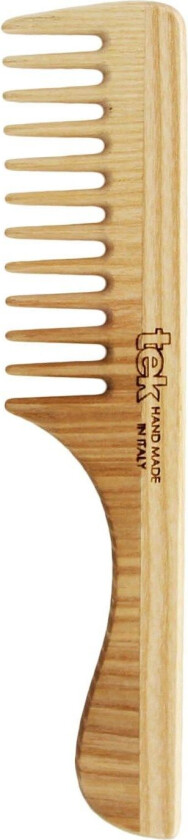 Wooden Detangling Comb With Handle Wide Teeth