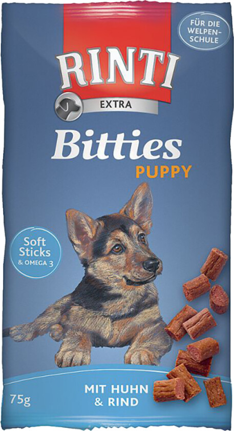 Extra Bitties Puppy Kylling - 6 x 75 g (Kylling & Okse)