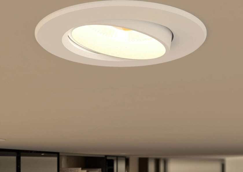 Prios Shima LED-downlight, hvit, 3 000 K, 7 W