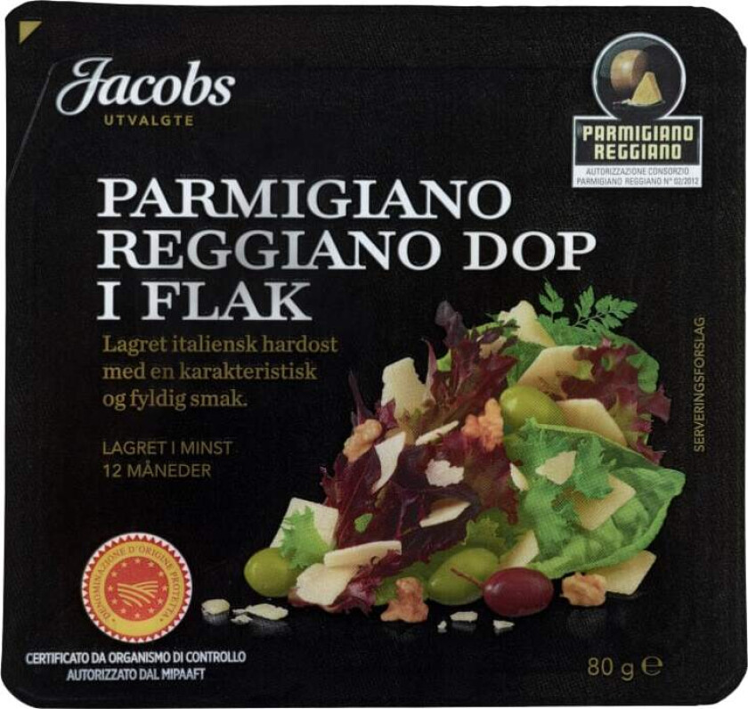 Parmigiano Reggiano Flak 12mnd 80g Jacobs