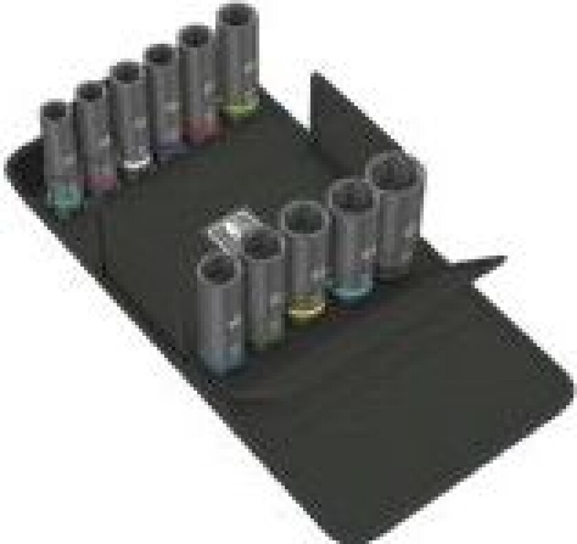 05004841001, Kraftpipesett, Sort, 11 hoder, 1/2", Metrisk, 13,14,15,16,17,18,19,21,22,24,27 mm