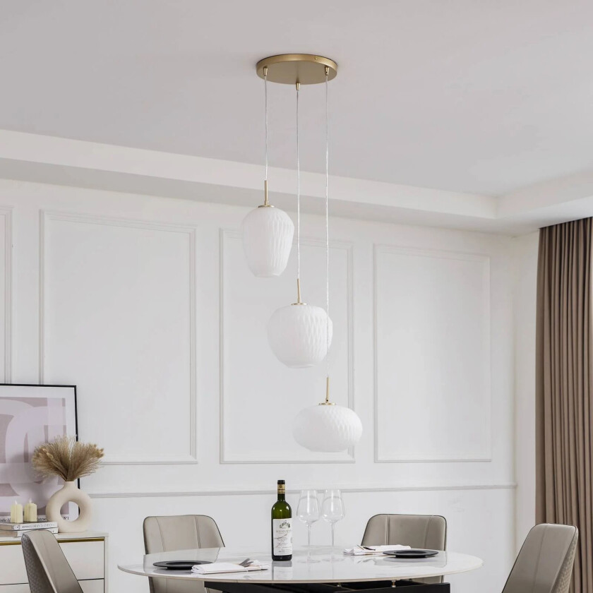 Quinara hengelampe, 3 lyskilder, opal