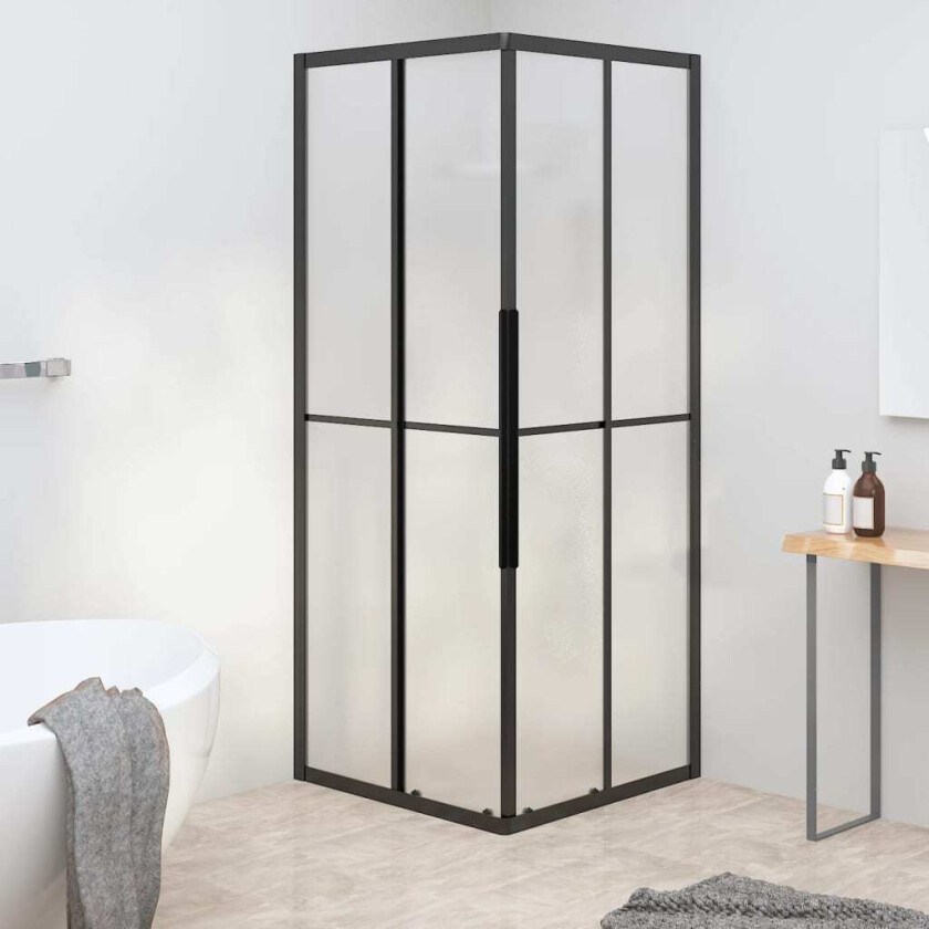 Dusjkabinett frostet ESG 80x80x180 cm svart