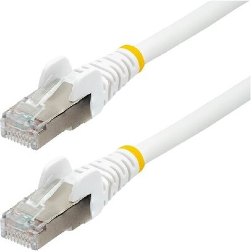 50cm CAT6a Ethernet Cable - White - Low Smoke Zero Halogen (LSZH) - 10GbE 500MHz 100W PoE++ Snagless RJ-45 w/Strain Reliefs S/FTP Network Patch Cord - patch cable - 50 cm - white