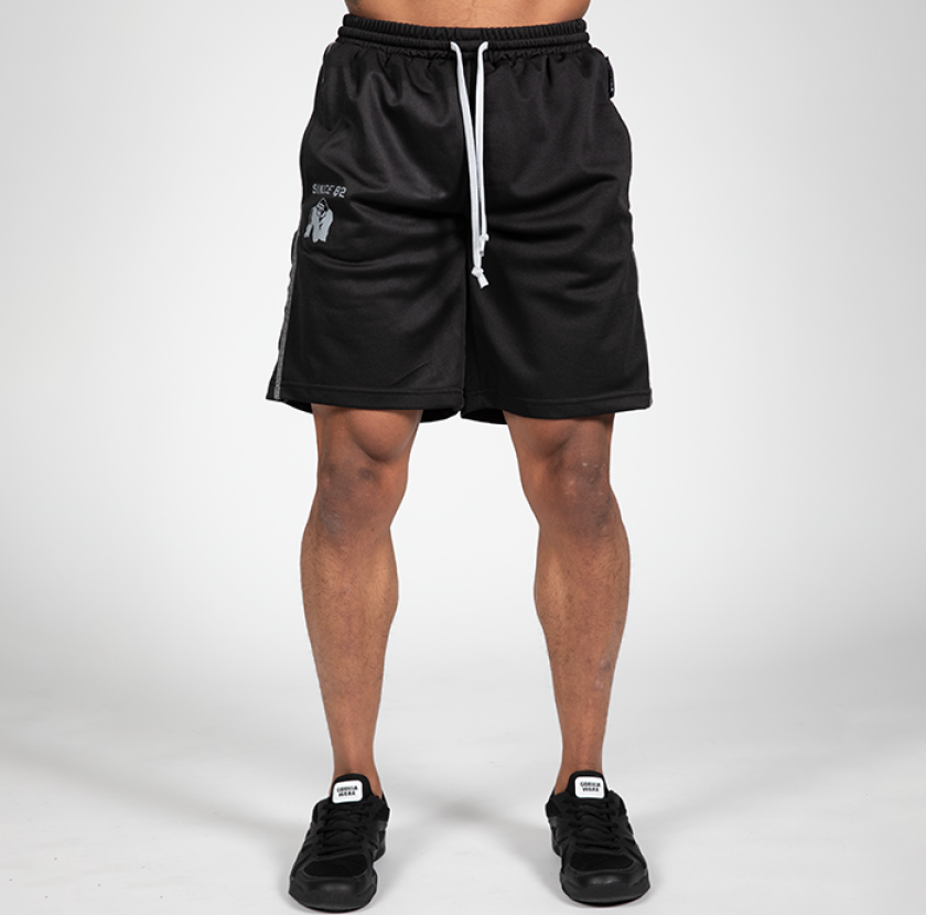 Functional Mesh Shorts, Black/Red