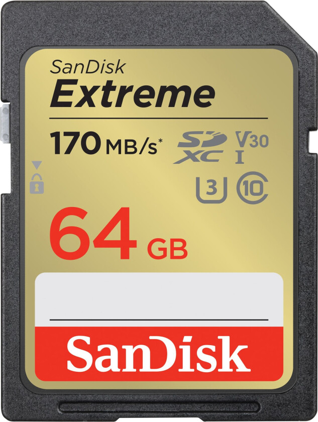 SANDISK - SDXC Extreme 64GB 170MB/s UHS-I C10 V30 U3