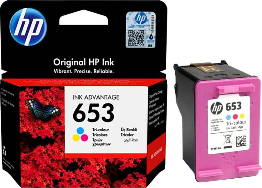 653 / 3YM74AE Tri-Color Ink (Cyan Magenta Yellow) - Blekkpatron Colour (cyan, magenta, yellow)
