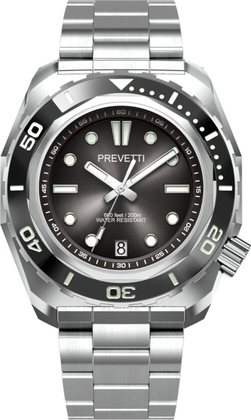 Sunbeam 200m ProDiver PR1801 - Kvarts - Sølv - Herreklokker - Rustfritt stål - ledd m/pin - Safir