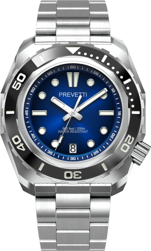 Sunbeam 200m ProDiver PR1802 - Kvarts - Sølv - Herreklokker - Rustfritt stål - ledd m/pin - Safir