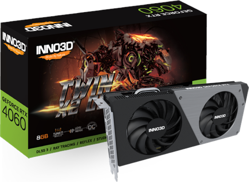 InnoVISION INNO3D GeForce RTX 4060 Twin X2 OC 8GB GDDR6 1xHDMI 3xDP