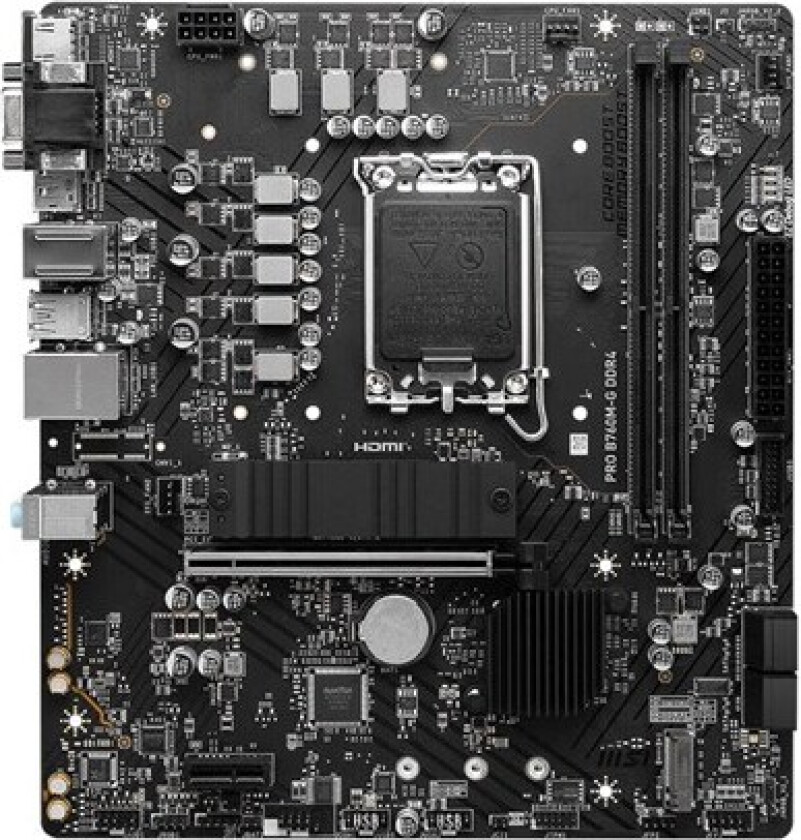 PRO B760M-G DDR4 Hovedkort - Intel B760 - Intel LGA1700 socket - DDR4 RAM - Micro-ATX